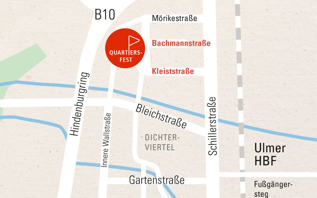 Karte zum Standort des Quartiersfest im Dichterviertel